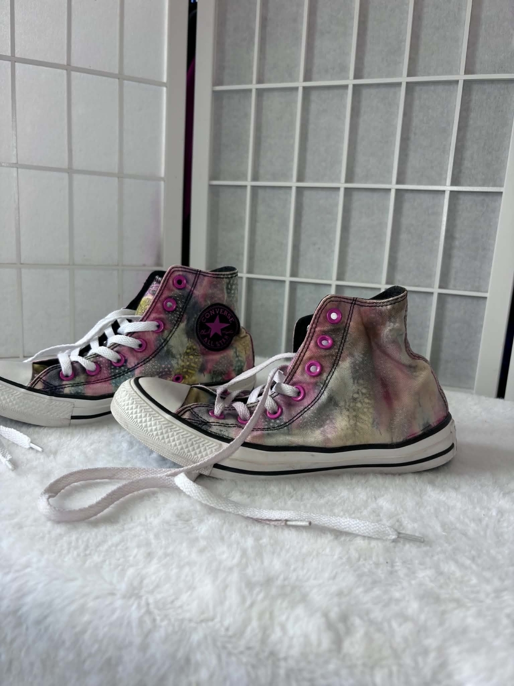 Converse Kids' High-Top Sneakers in Pink Tie-Dye